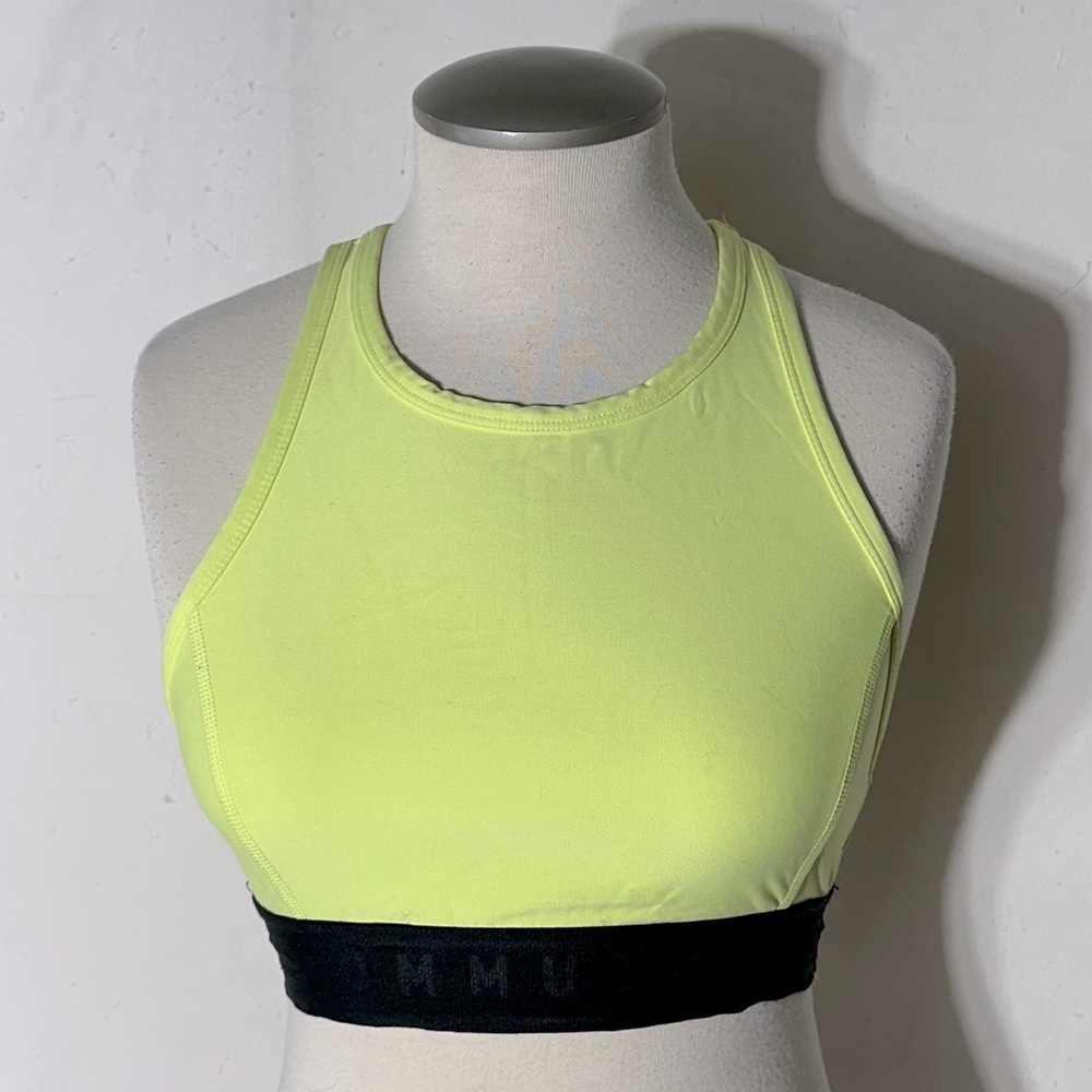 5/$25 Community Neon Yellow Halter Style Sports Bra S